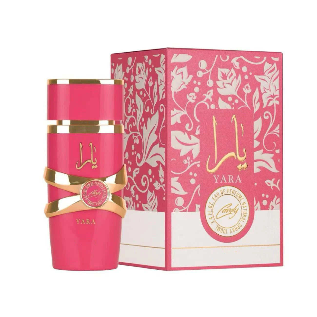 Yara Candy Perfume for Women, 100ml Long Lasting Eau de Parfum, Sweet Floral Fruity Fragrance with Strawberry, Vanilla & Musk, Dubai Arabian Scent, Elegant Pink Bottle, Ideal Gift for Her