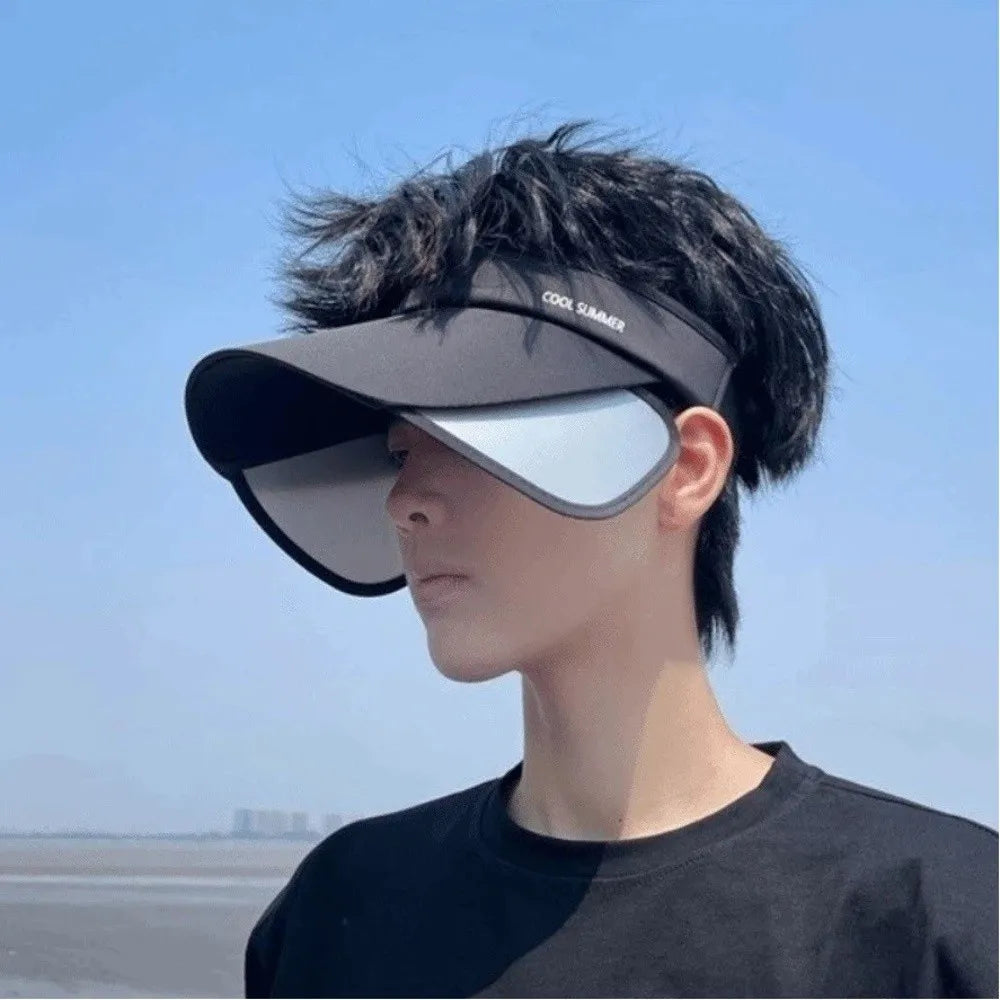 Breathable Sun Protection Hat Adjustable Lightweight Stretchable Brim Hat Polyester Solid Color Empty Top Sun Hat Versatile