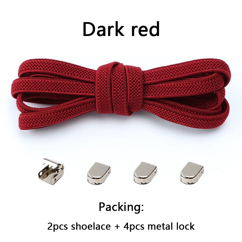 No tie Shoe laces Elastic laces Sneakers Flat Shoelaces without ties Quick Shoelace for Shoes Kids Adult One Size fits All Shoes