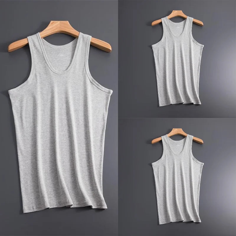 3Pcs Men Muscle Vests Cotton Mens Underwear Sleeveless Tank Top Solid Muscle Vest Undershirts Gymclothing Bodybuilding Tank Tops