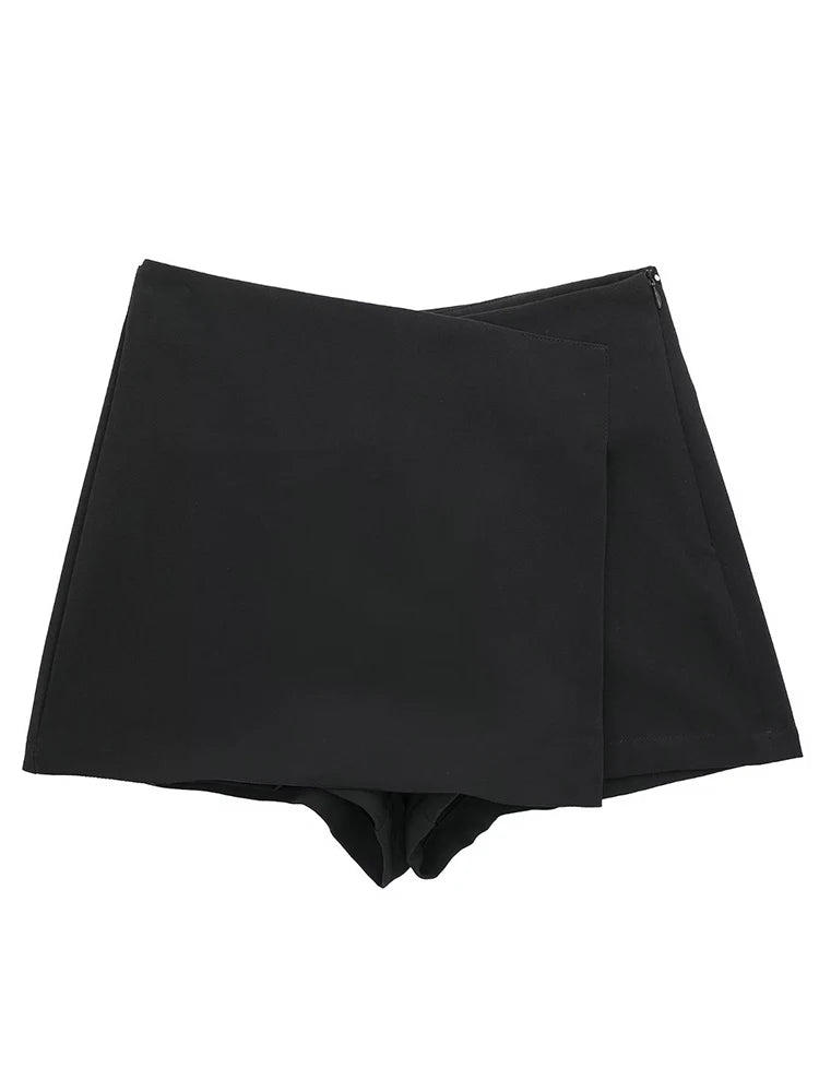 MUJER 2025 Asymmetric Skort For Women Pink Black Mini Skirt Shorts Woman Fashion High Waist Short Skirts Summer Casual Shorts
