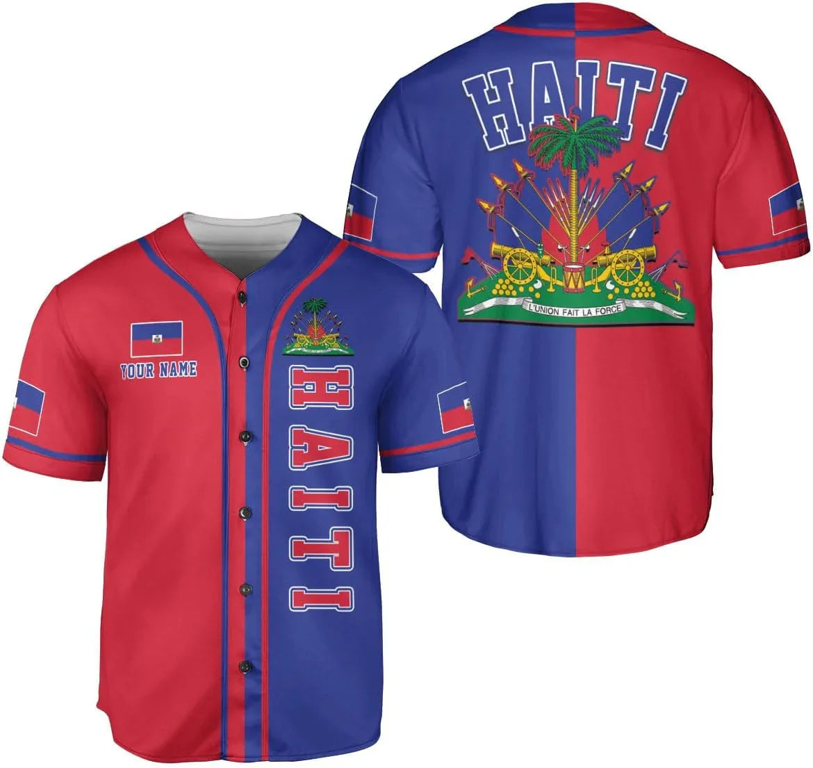 Personalized Name Haiti 3D Printed Summer Fashion Men's Baseball Jersey Unisex Street Hip Hop Baseball Shirt KZ24