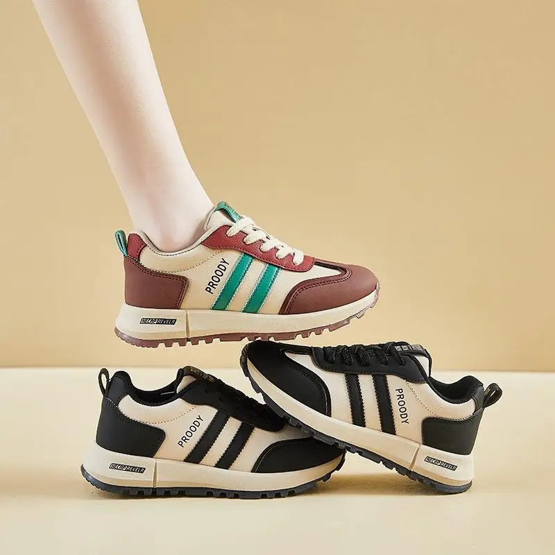 Color Block German Training Shoes Women's Spring 2025 New Dad Shoes Korean Style Versatile Ins Student Thick Bottom Casual Shoes