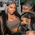 WOWANGEL Straight Lace Front Wigs 100% Human Hair 13X6 HD Lace Full Frontal Wig Pre Plucked Brazilian Human Hair Wigs For Women