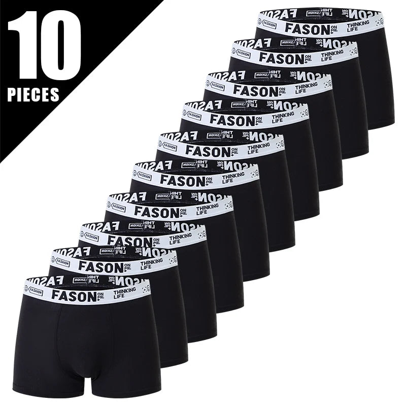 10/4-piece Set Of Men's Solid Color Casual Fashion Sports Underwear Boxer Shorts Comfortable Plus Size Base Shorts For Teenagers
