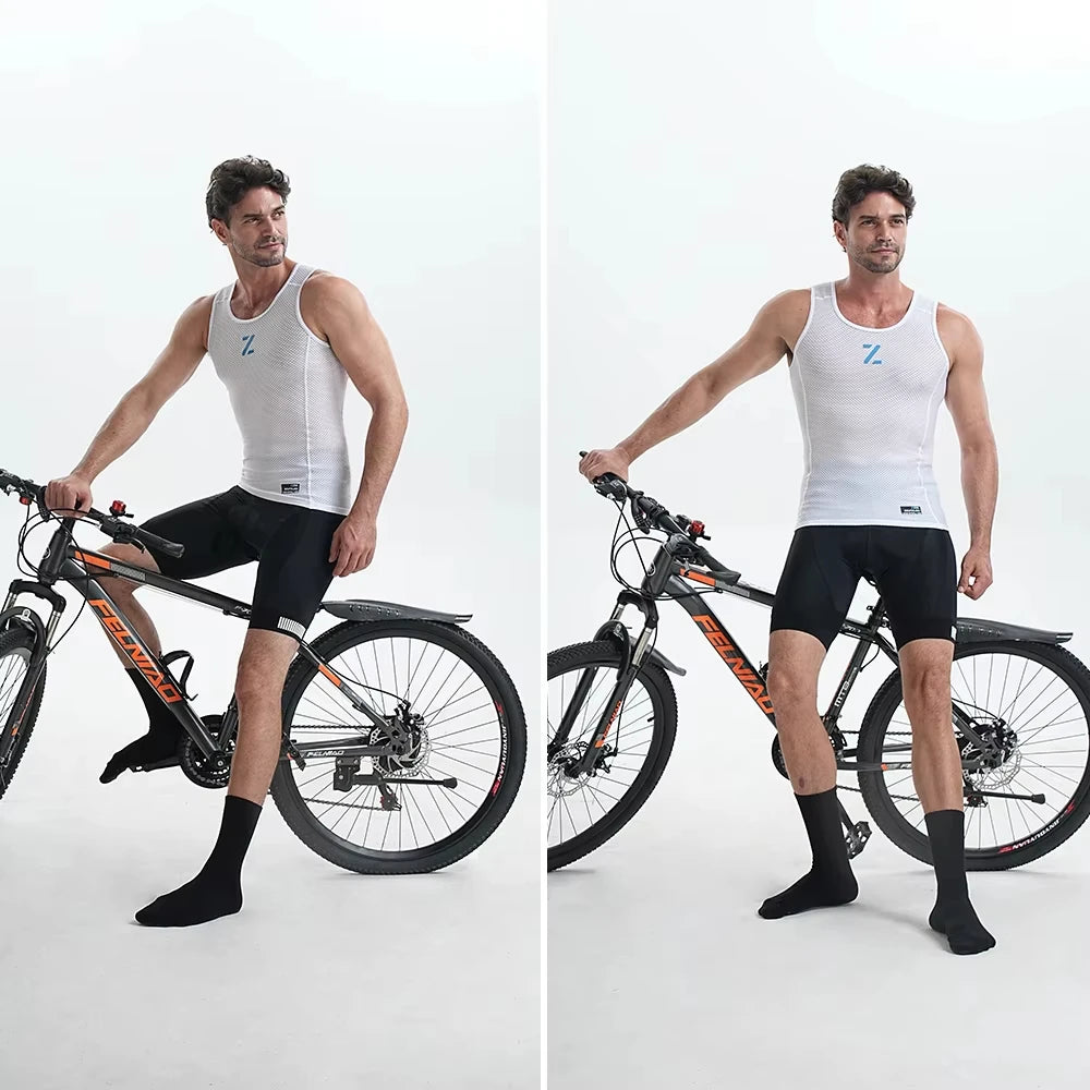 ZRSE Men's Breathable Mesh Vest Sleeveless Base Layer Unisex Black White Running Gym Cycling Sports Tank Top Quick Dry Underwear