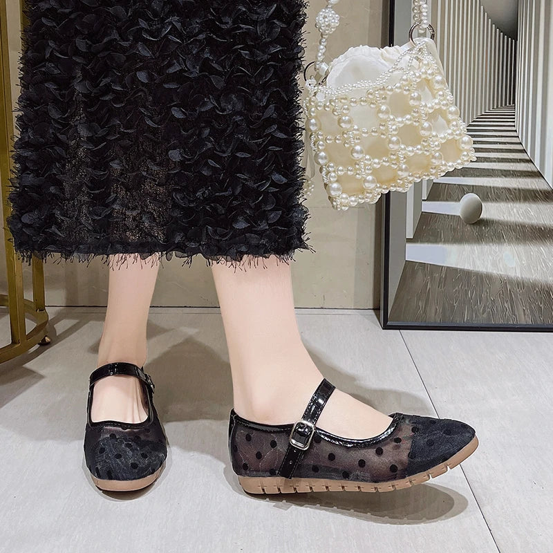 Spring/Autumn Elegant Round-toe Breathable Wave Point Buckle Casual Shoes Fashionable Best Selling New Comfortable Women's Shoes