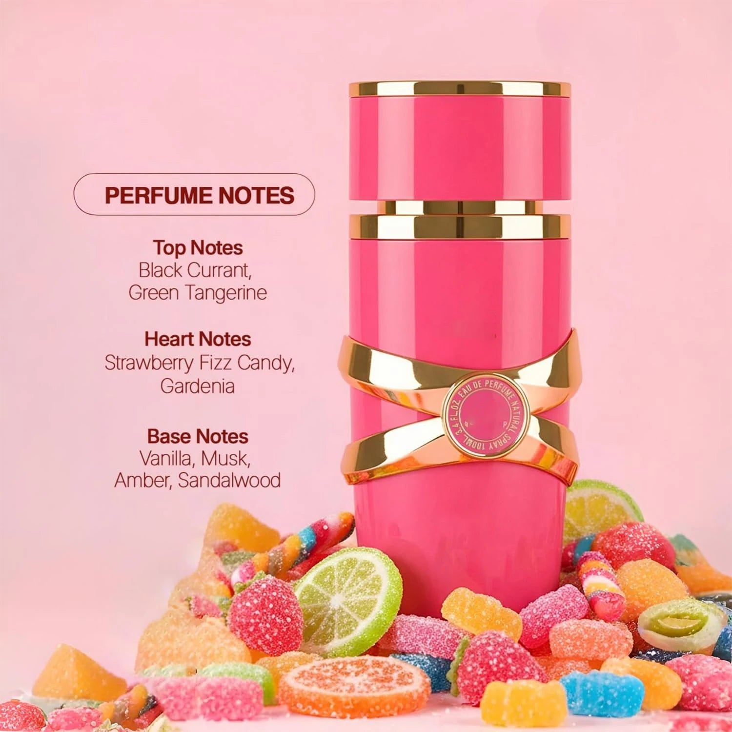 Lataffa Yara Candy Eau de Parfum for Women 100ml Long Lasting Sweet Gourmand Scent with Black Currant Strawberry Fizz Candy and Vanilla Musk Perfect for Daily Office Wear