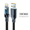 OOZCC LCD Watt Display Cable, Max 120W Super Fast Charging USB Type C Cable Data Transfer, USB A to Lightning for IPhone14 Pro
