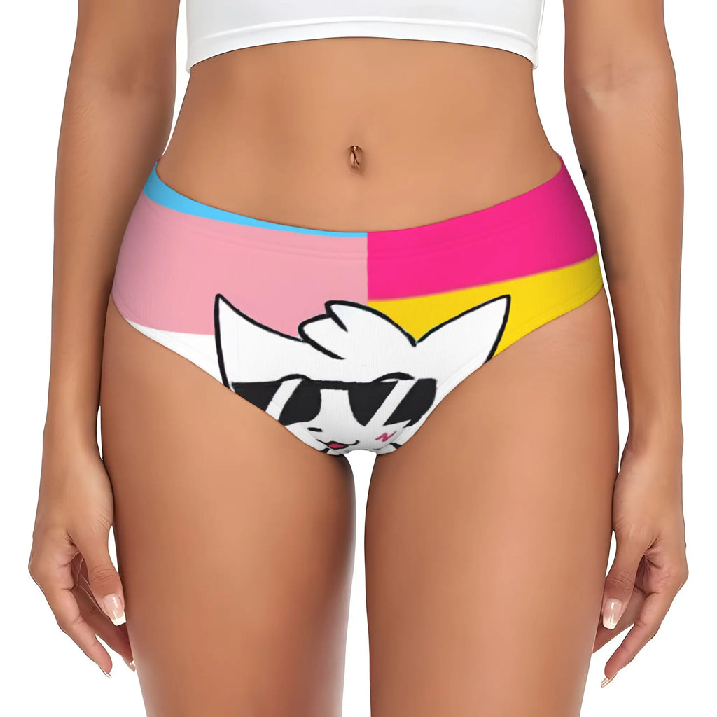 Custom Boykisser Silly Cat Briefs Underwear Women's Breathable Stretch Cute Cartoon Panties