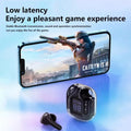 New Bluetooth 5.3 Wireless Headset Transparent Headphones LED Power Digital Display Stereo Sound Earphones for Sports Working