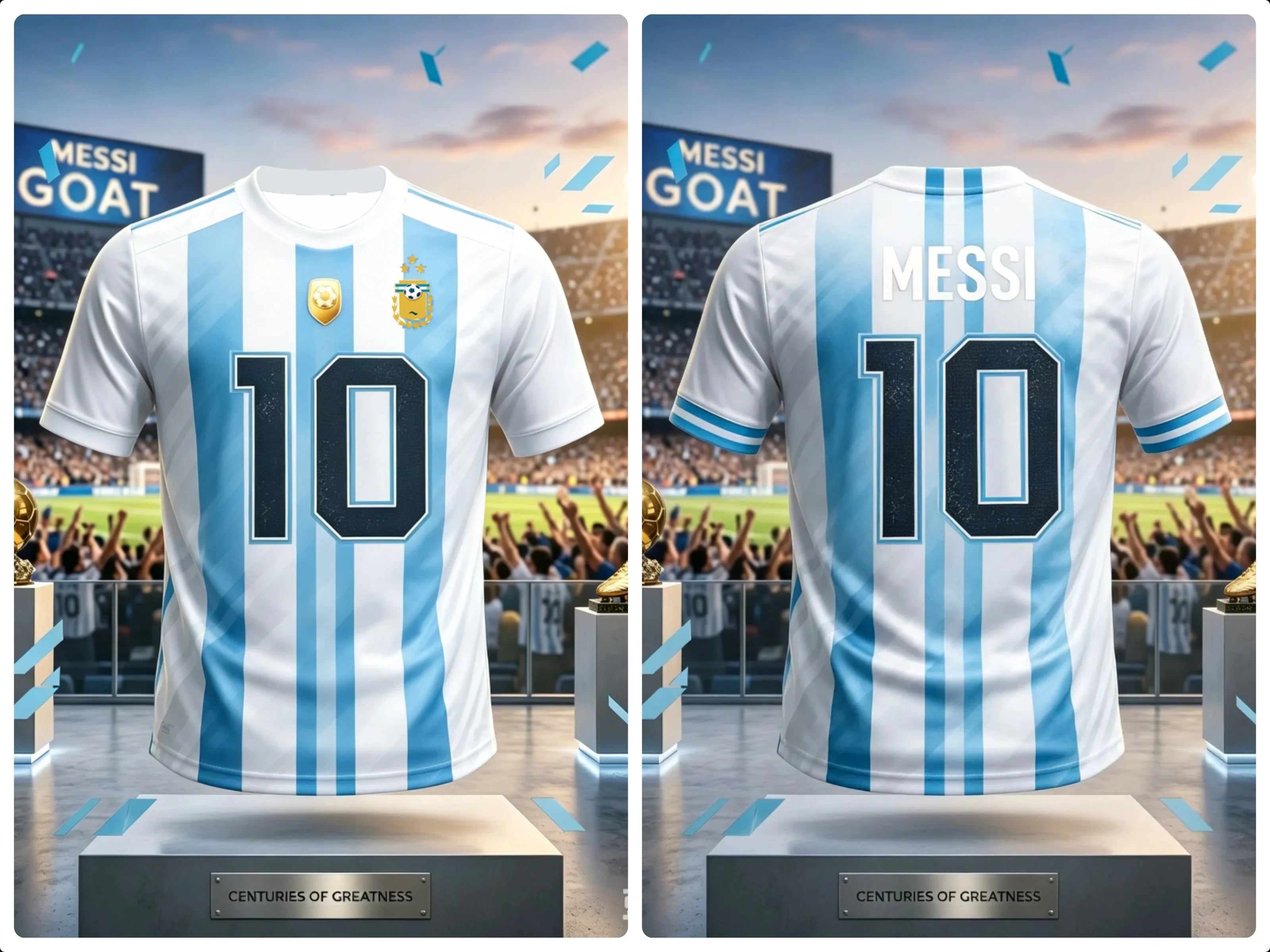 Kids Unisex Messi #10 Football Soccer Jersey Breathable Quick Dry Argentina Kid Sportswear Casual Training Fan Uniform T Shirt