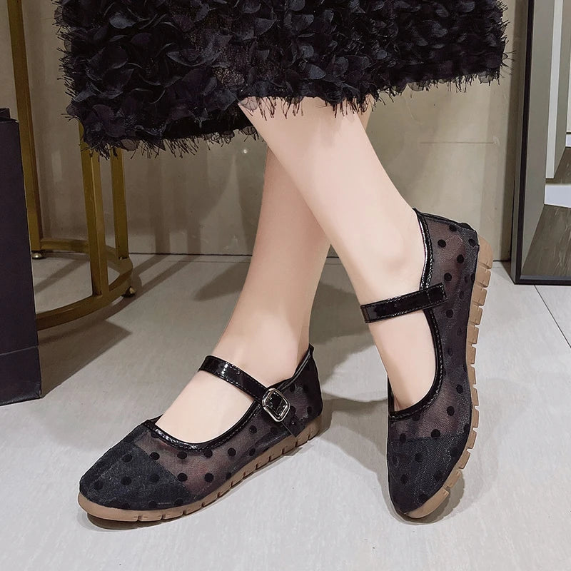 Spring/Autumn Elegant Round-toe Breathable Wave Point Buckle Casual Shoes Fashionable Best Selling New Comfortable Women's Shoes