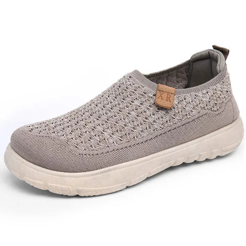 Spring and summer fly-woven breathable mesh shoes for women trendy easiest for matchthick sole loafers comfortable casual shoe