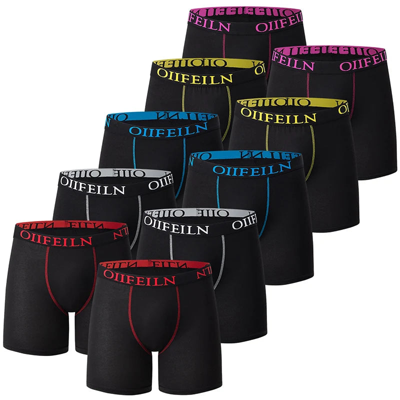 5/10 piece set of men's fashionable printed underwear, comfortable and soft boxer shorts, plus size sports base shorts