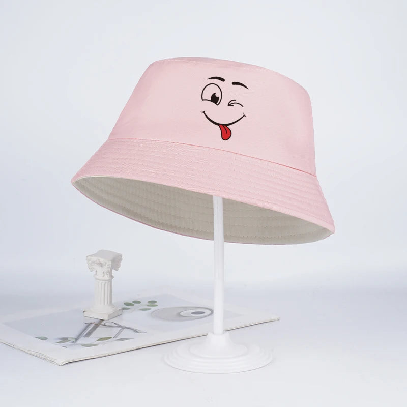 Funny-faced Fisherman's Hat for Children Ages 2–6: Breathable, Casual Sun Hat Perfect for Kids' Daily Outings and Playtime