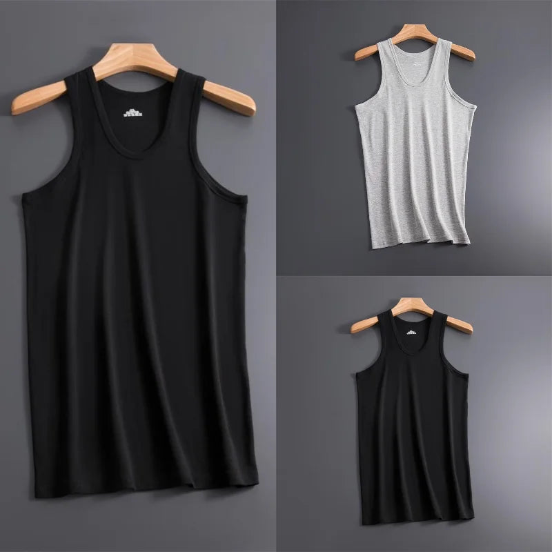 3Pcs Men Muscle Vests Cotton Mens Underwear Sleeveless Tank Top Solid Muscle Vest Undershirts Gymclothing Bodybuilding Tank Tops
