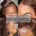 Ultra Fitted Dark Brown 13X6 HD Transparent Lace Full Frontal Wigs Human Hair Water Wave Colored Curly Wigs 100% Human Hair Remy