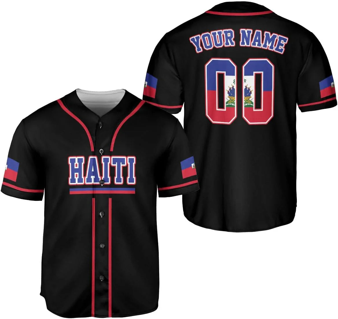 Personalized Name Haiti 3D Printed Summer Fashion Men's Baseball Jersey Unisex Street Hip Hop Baseball Shirt KZ24