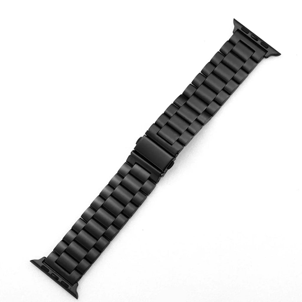 Stainless Steel Three-Bead Watch Strap for Apple Watch 44 45mm 38 40 4149 42mm Band Metal Wristband for iWatch 9 8 SE 7 6 5 4 3