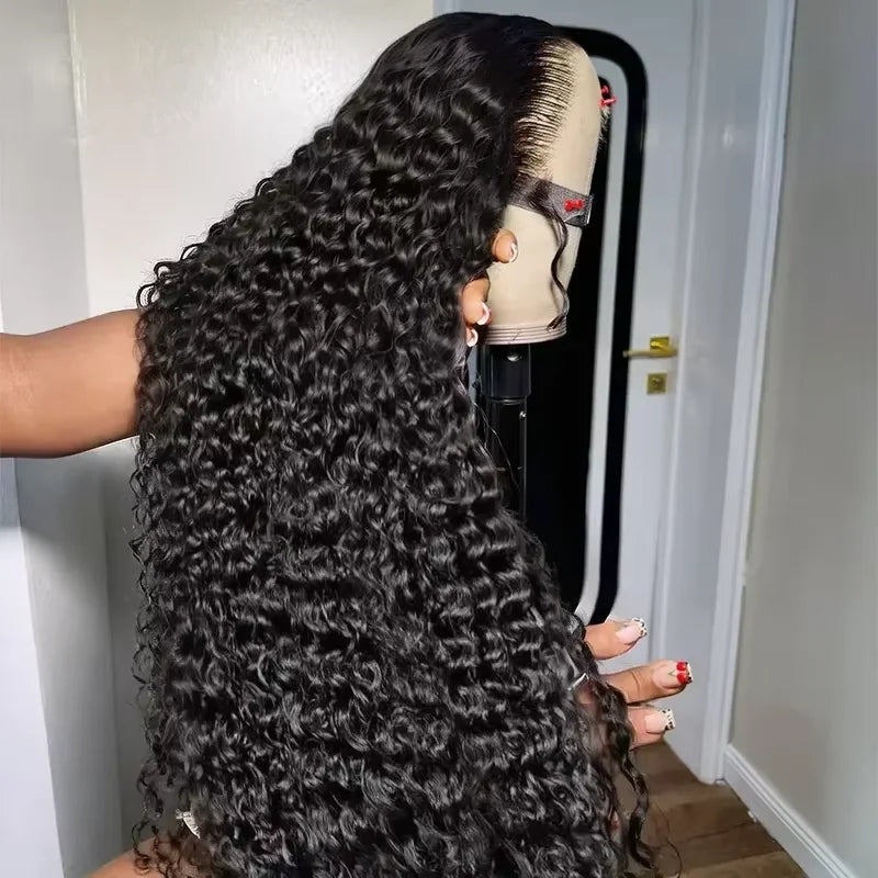 220% Density Deep Wave Lace Frontal Wig 13x4 13x6 HD Human Hair Lace Front Wigs For Women Water Wave Pre Plucked 7x6 Closure Wig