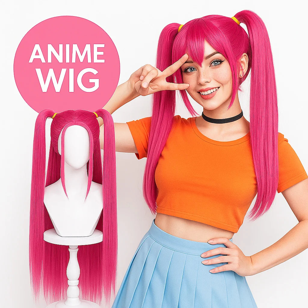 Women's Anime Wig -  Ombre Highlights, Lightweight and Comfortable Fit, Perfect for Cosplay, Parties, and K-Pop Fans