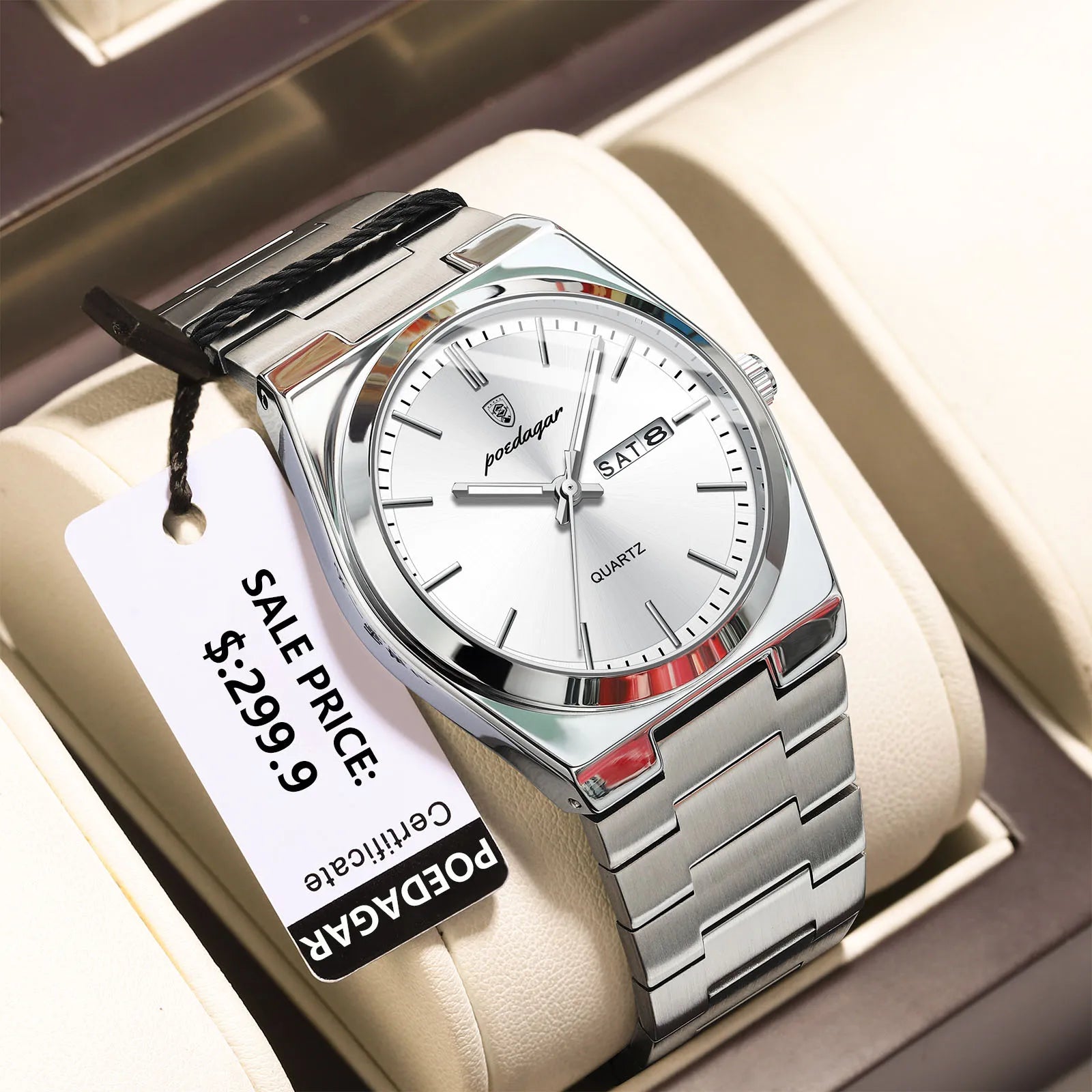 PAAZOMU Fashion Men's Quartz Watch Stainless Steel Waterproof Luminous Man Watch Chronograph Date Multifunction Watches For Men