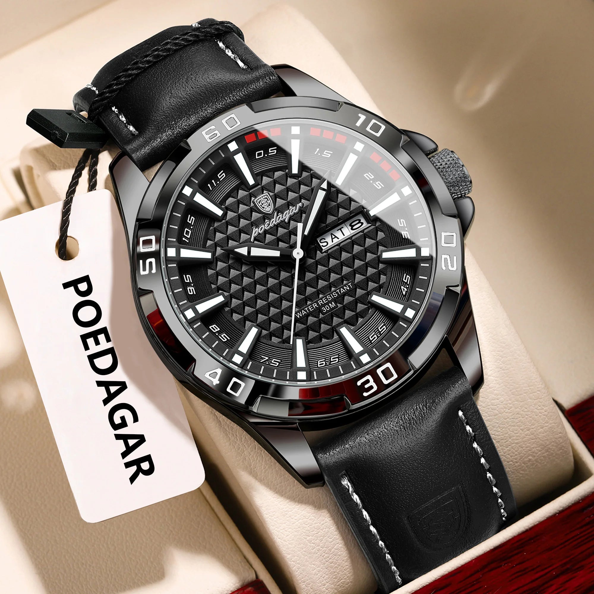 PAAZOMU Man Luxury Brand Watch Waterproof Luminous Date Week Men's Quartz Wristwatch Stainless Steel Fashion Sports Men Watches