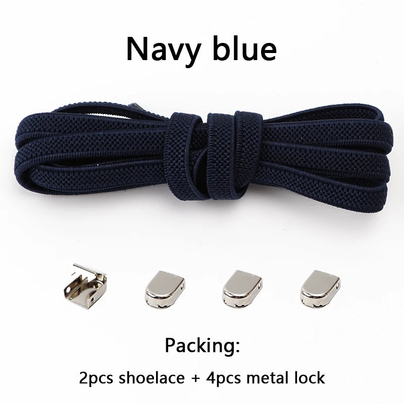 No tie Shoe laces Elastic laces Sneakers Flat Shoelaces without ties Quick Shoelace for Shoes Kids Adult One Size fits All Shoes
