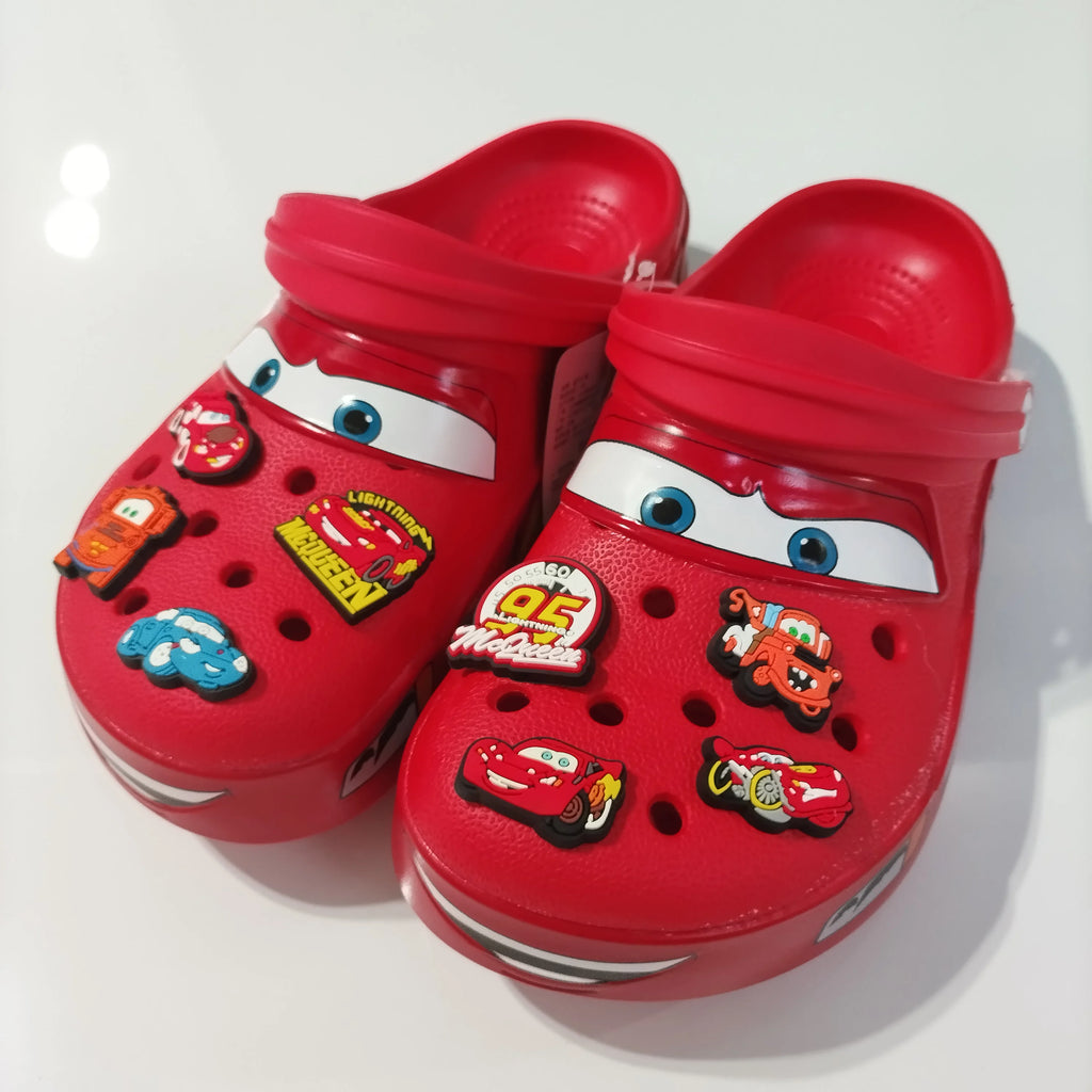 New McQueen Pix Cartoon Solid Color Waterproof Anti Slip Hole Outdoor Sandals Casual Sandals Adult Anime Accessories