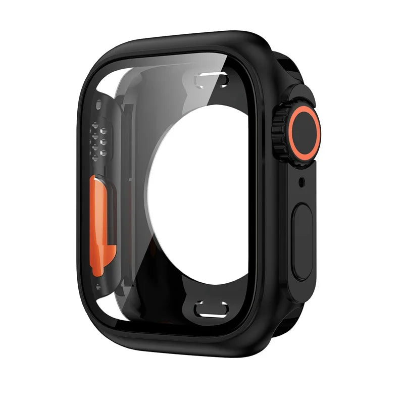 360 Full Protective Case for Apple Watch 44mm 45mm 41mm 40mm Tempered Glass Screen Protector for IWatch Series 9 8 7 6 5 4 SE