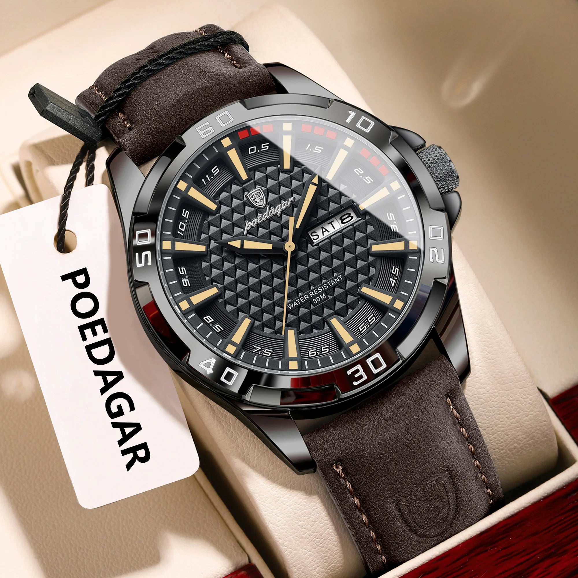 PAAZOMU Man Luxury Brand Watch Waterproof Luminous Date Week Men's Quartz Wristwatch Stainless Steel Fashion Sports Men Watches