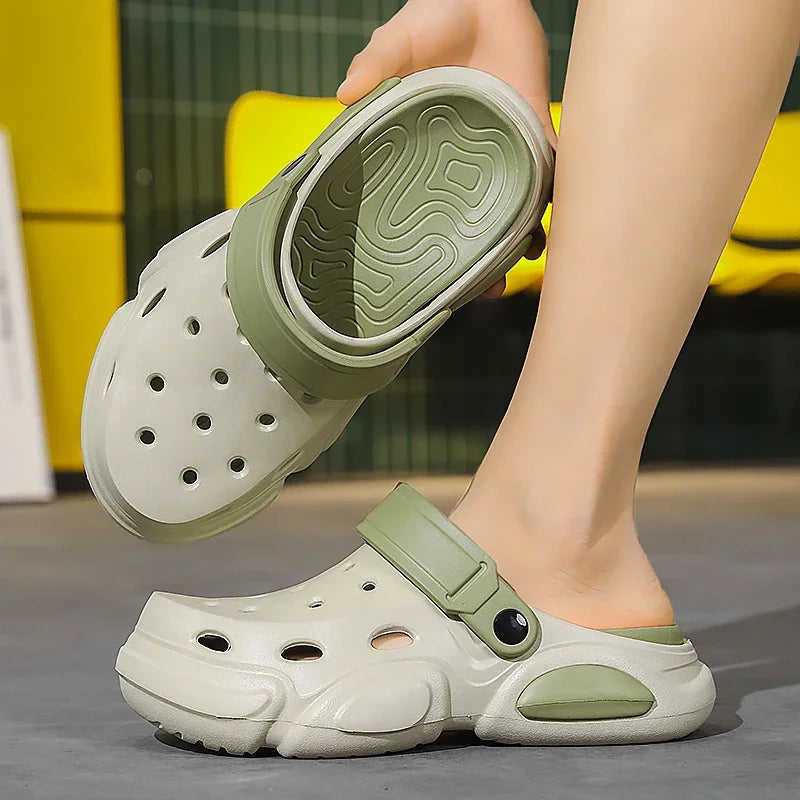 Summer Men's Thick-Soled Non-Slip Breathable Toe-Cap Sandals Casual Beach Slippers Plus Size Multicolor Men Shoes