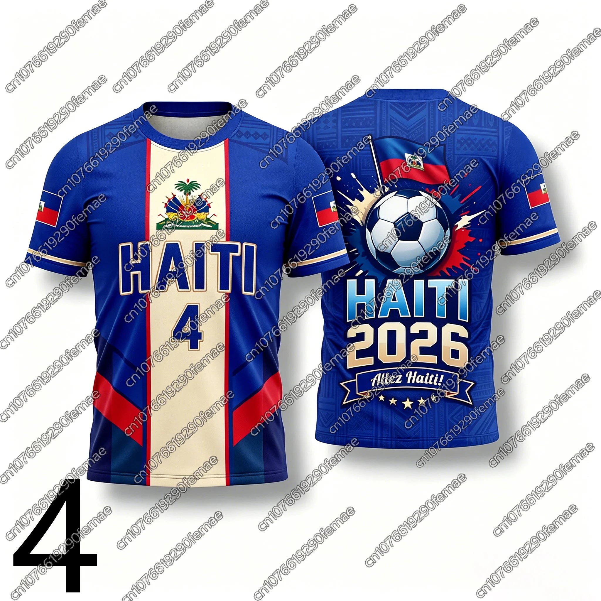 2026 New Summer Haiti Fans T-Shirt Unisex Football Style Name Number Print Jersey Boys Girls Sports Top Hiking Outdoor Apparel