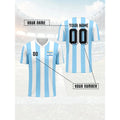Argentina Jerseys Pattern T-Shirt For Men Football Customized 3D Print Short Sleeve Tops Summer Loose V-Neck T Shirts Sport Tees