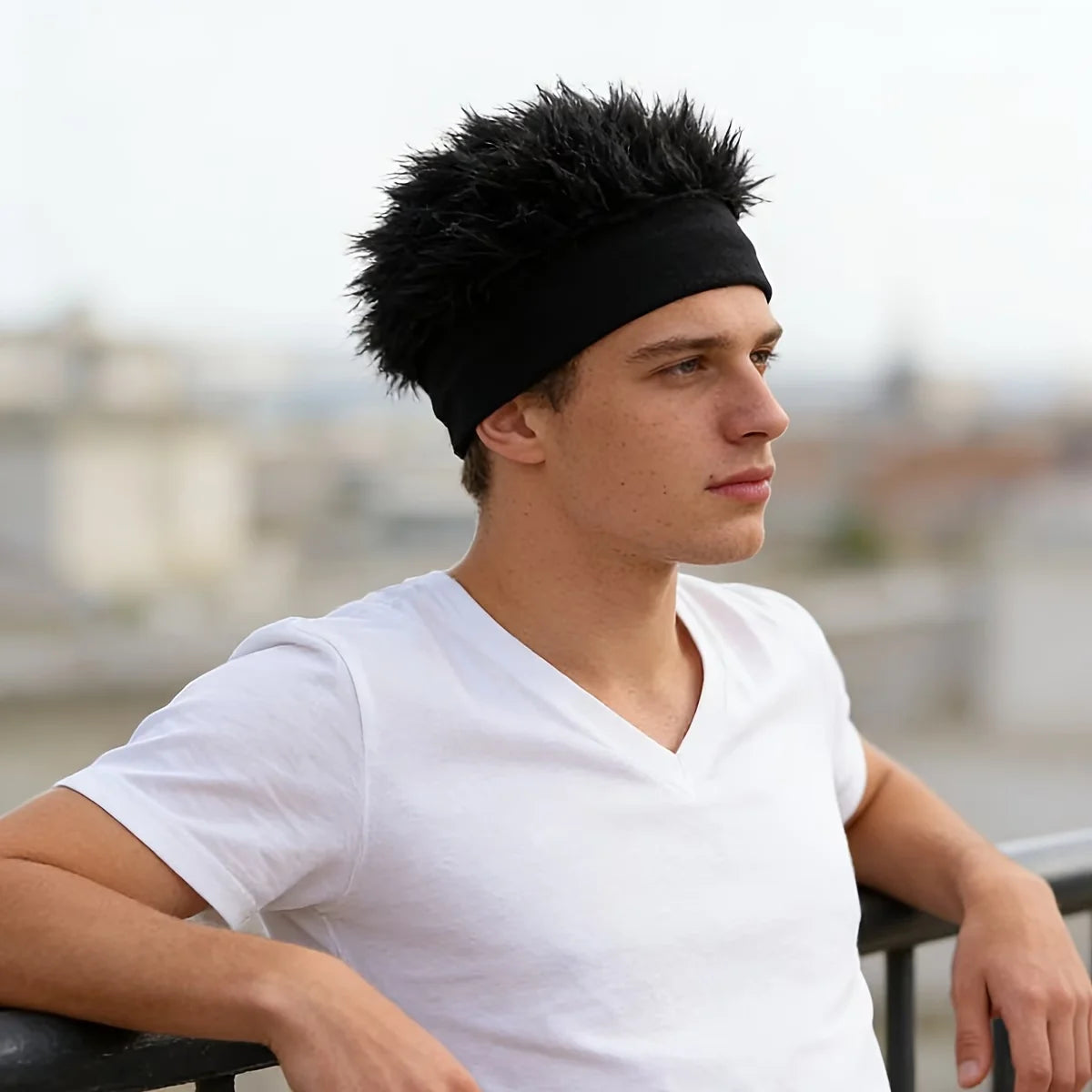 A men's hip-hop wig hat - instantly creates a fluffy effect, suitable for parties, dances, and daily wear
