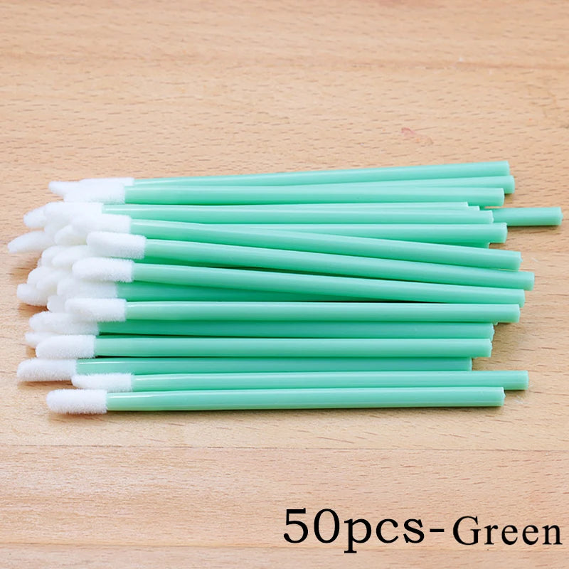 50pcs Disposable Lip Brushes Eyelash Applicator Mascara Wands Brush Lipstickers Wands  Makeup Tools EyelashExtension Supplies