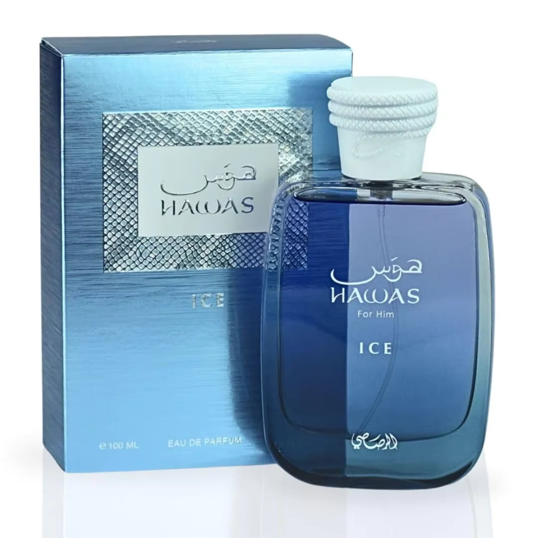 Premium Hawas Ice Eau de Parfum for Men, Long-Lasting Fresh Aromatic Citrus Masculine Fragrance, 100ml