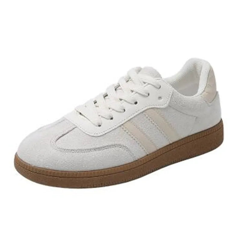 New Retro Round Head Soft Leather Shoes 2026 Spring Style Versatile Breathable Lightweight Agan Sports Shoes for Couples Sneaker