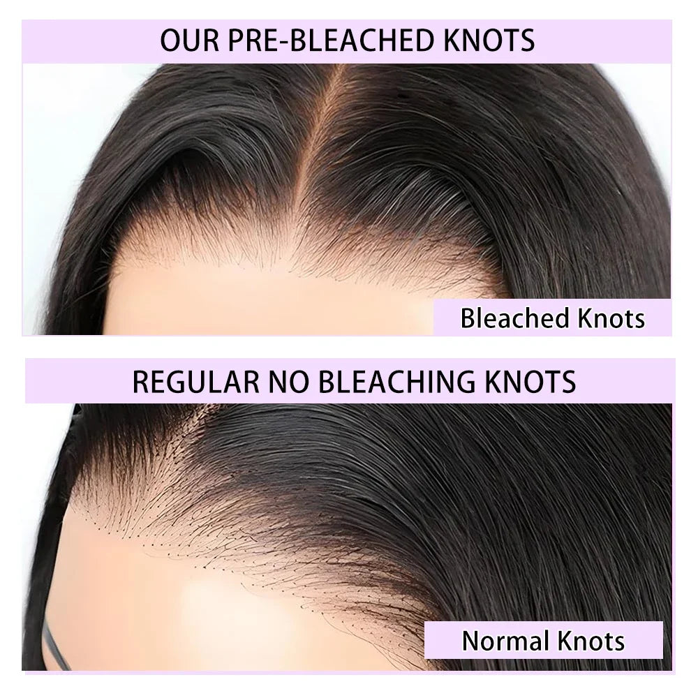 7x6 Straight Big Lace Front Wigs Human Hair No Glue HD Lace Front Closure Ready to Wear Wigs 220% Density Glueless Natural Black