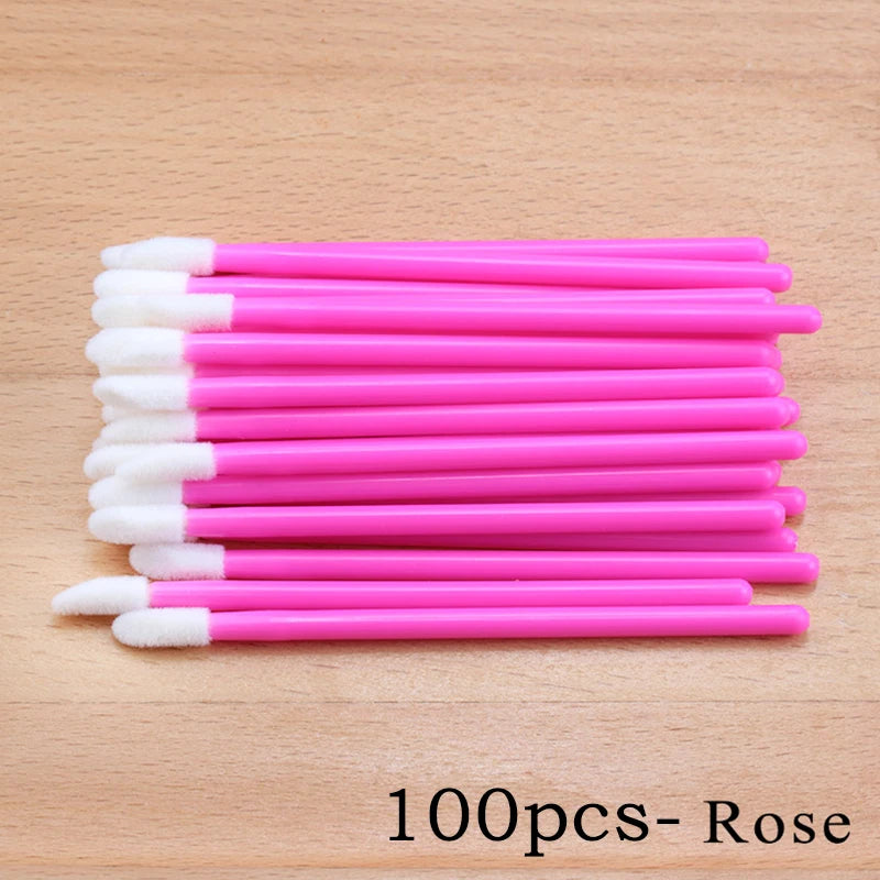 50pcs Disposable Lip Brushes Eyelash Applicator Mascara Wands Brush Lipstickers Wands  Makeup Tools EyelashExtension Supplies