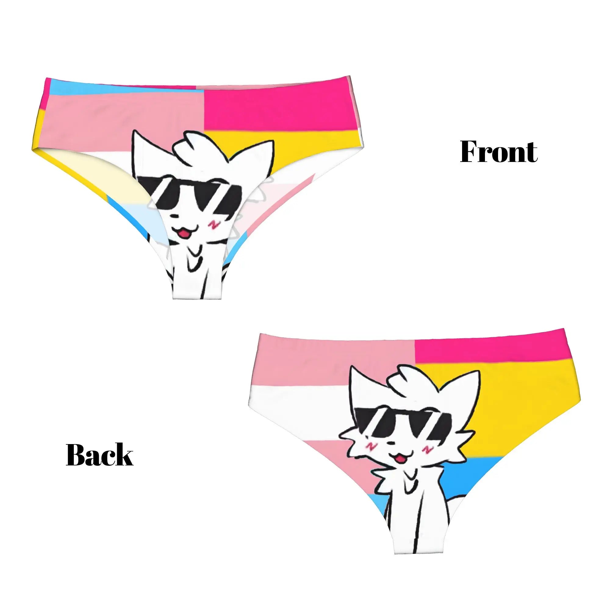 Custom Boykisser Silly Cat Briefs Underwear Women's Breathable Stretch Cute Cartoon Panties