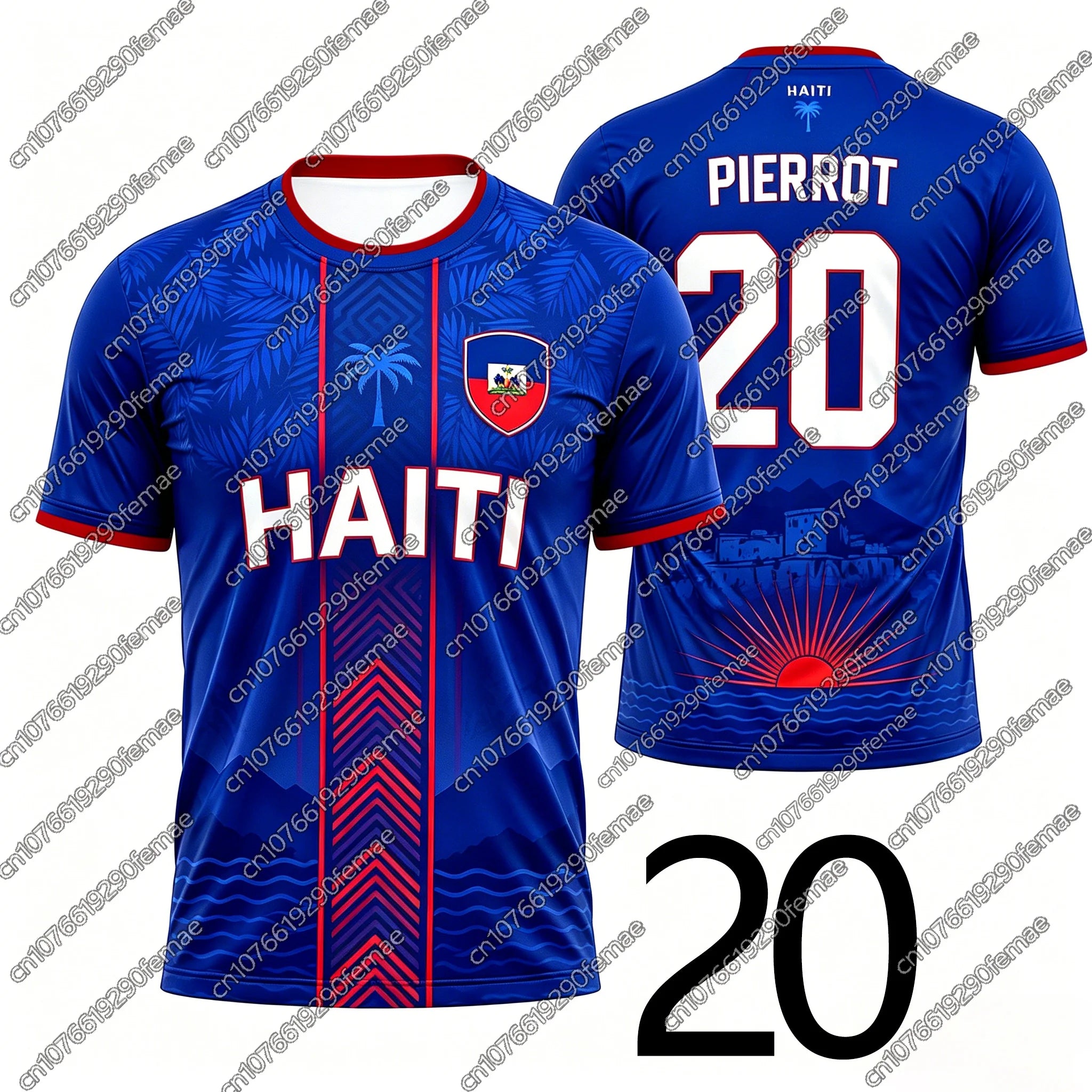 2026 New Summer Haiti Fans T-Shirt Unisex Football Style Name Number Print Jersey Boys Girls Sports Top Hiking Outdoor Apparel