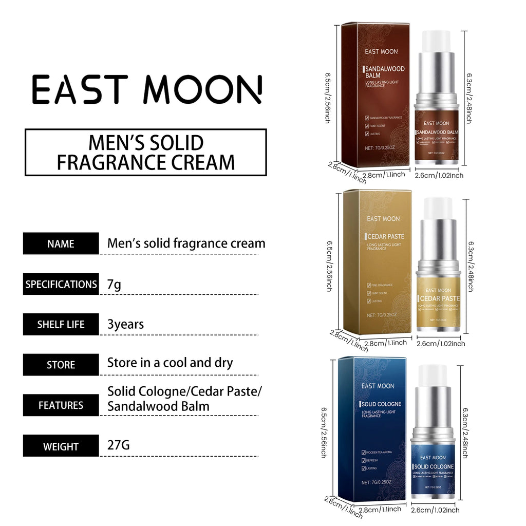 Men's Perfume Stick Long Lasting Fragrance Portable Balm Refreshing Non-greasy Charm Scent for Daily Use