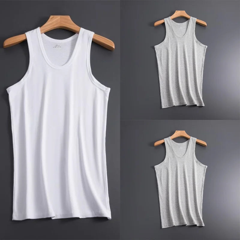 3Pcs Men Muscle Vests Cotton Mens Underwear Sleeveless Tank Top Solid Muscle Vest Undershirts Gymclothing Bodybuilding Tank Tops
