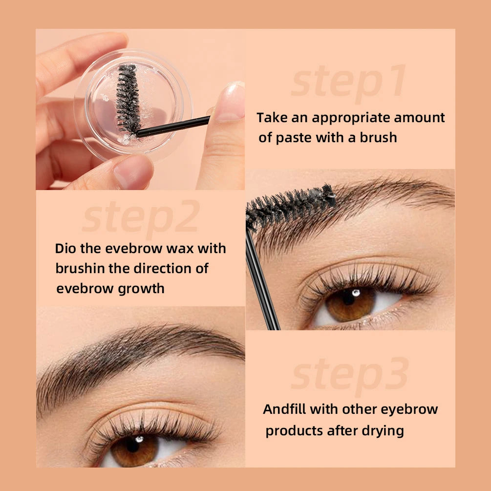 QIBEST Eyebrow Styling Gel Molding Wax Waterproof Transparent Refreshing Durable Natural Colorless Eyebrow Gel Wax Eyes Cosmetic