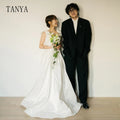 Taffeta A Line Wedding Dress Spaghetti Straps Floor Length Bridal Photoshoot Dress Sleeveless Lace Up Back Elegant Bridal Gown