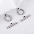 5 Sets Stainless Steel Toggle Jewelry OT Clasps Connectors Flat Round Toggle T Bar Clasp DIY Necklace Bracelet Earring Findings
