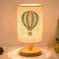 Hot Air Balloon Printed Minimalist Ambient Table Lamp - Linen Shade, USB Powered, Suitable for Bedroom, Ideal as  Home Decor