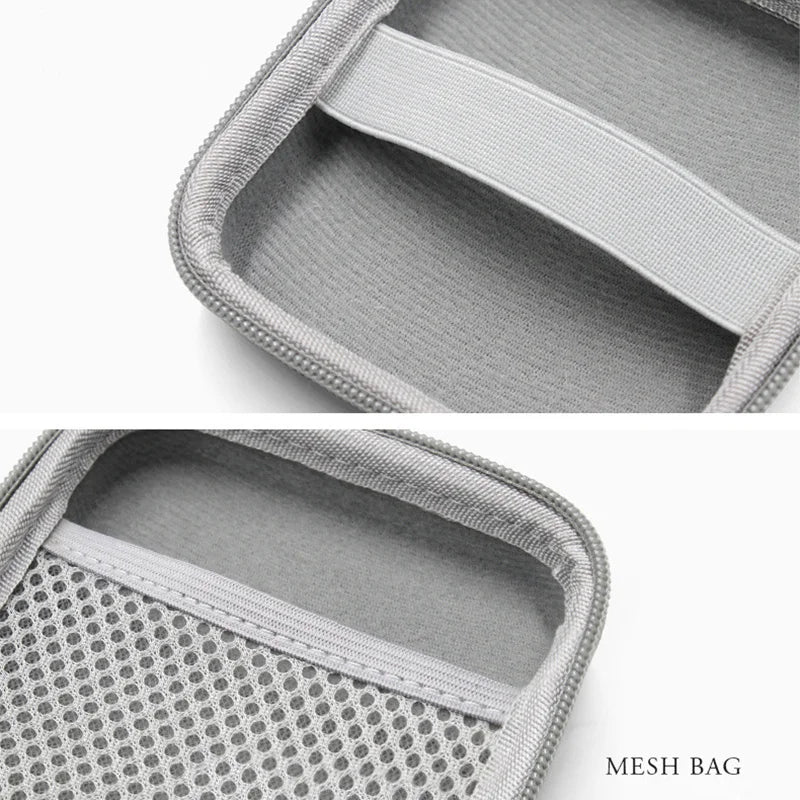 Mini Square EVA Earphone Protective Box Waterproof Digital Charger Headphone Storage Bag USB Data Cable Organizer Carrying Pouch